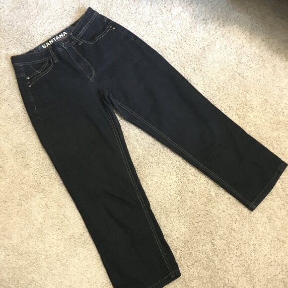 Santana Jeans Dark Navy Blue Denim Capri - Picture 8 of 14